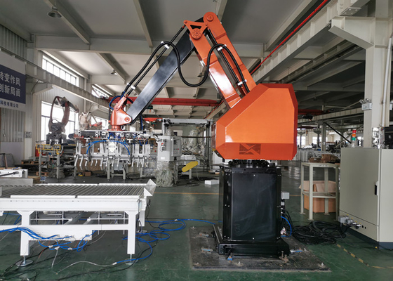 パレットで運搬するソフトウェアが付いている食品工業4の軸線のパレットで運搬するロボット